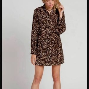 NWT Volcom Fad Friend Cheetah Mini Dress